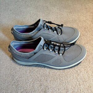 Women's Gray Ecco Sneakers with Bungee Tie Size EU 41